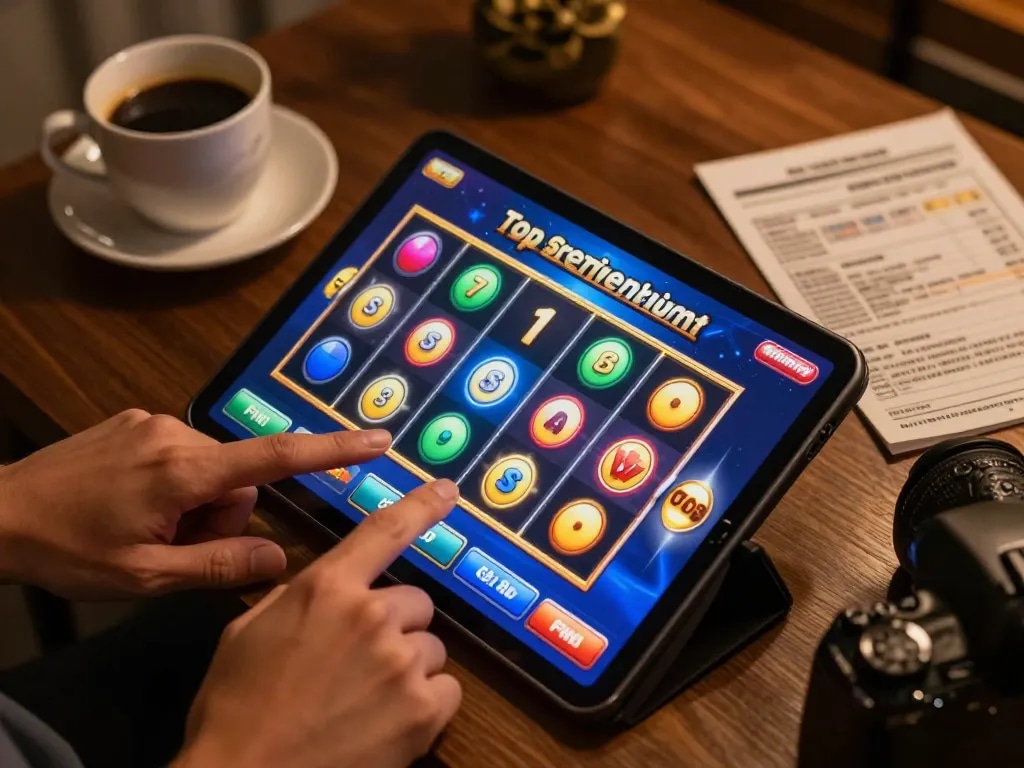 Pengalaman bermain slot daring yang menarik dengan gulungan slot berwarna-warni di server Thailand, menangkap kegembiraan dan strategi dalam suasana yang nyaman.