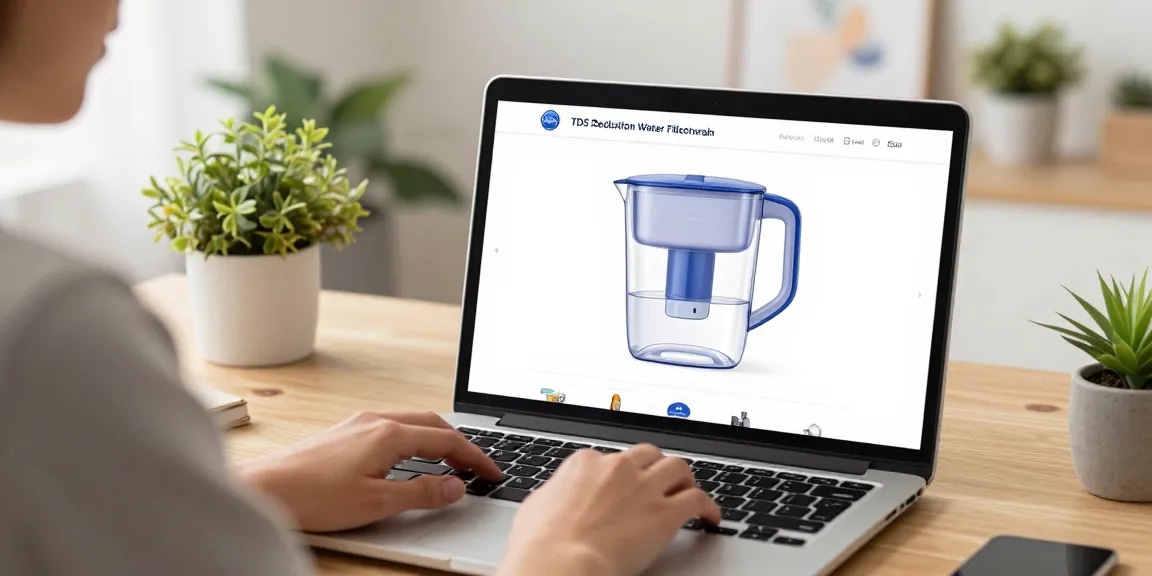 Waterdrop TDS Reduction Water Filter Pitcher with 1 Filter showcased in an online shopping experience, featuring product review and best deals in e-commerce.