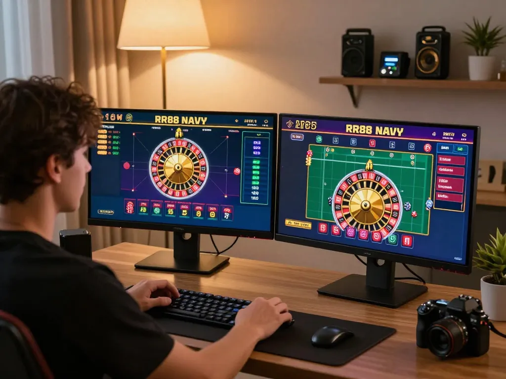 Engaging online gaming session with RR88 NAVY interface displayed, showcasing dynamic gameplay strategies.