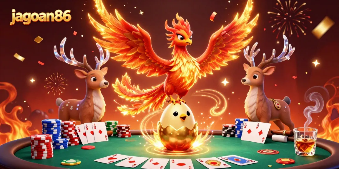 Experience thrilling gambling with jagoan86 as phoenixes soar and poker chips stack high!