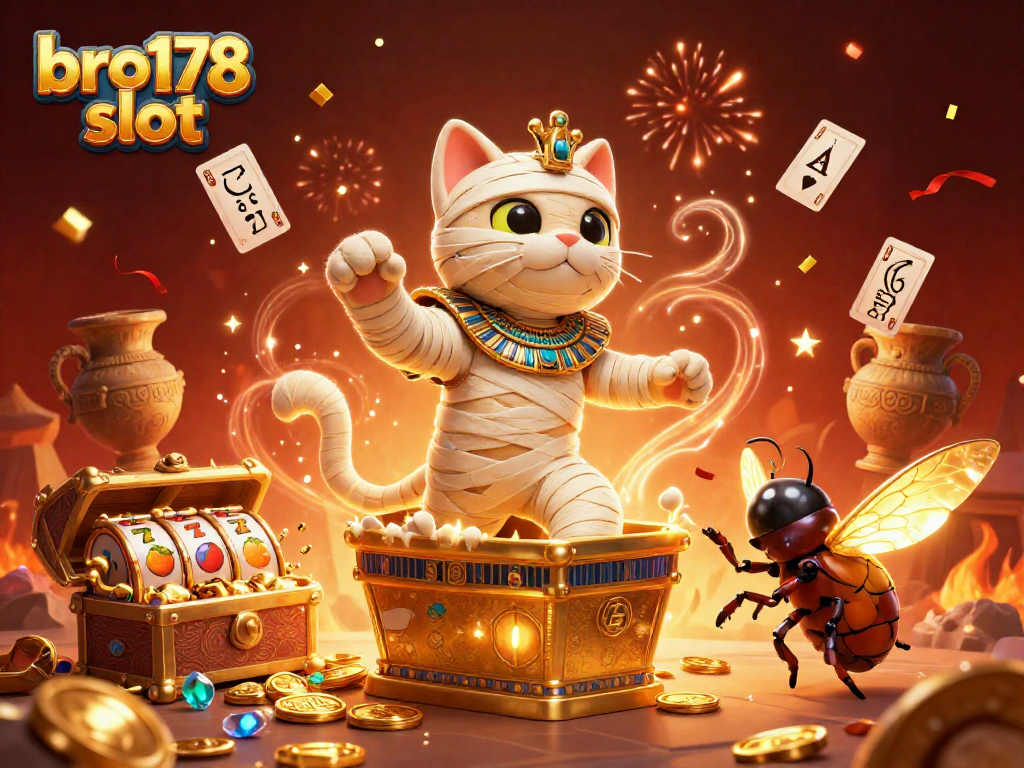 Menangkan permainan menarik bro178 slot dengan rasanya seru dari kucing mummy dan harta karun.