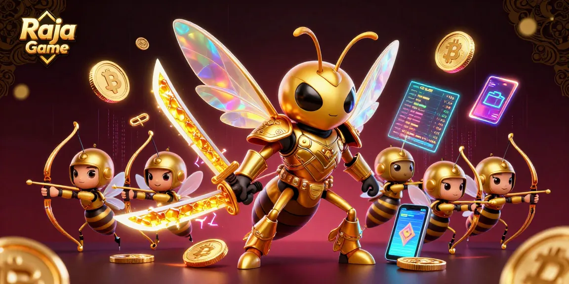 Engage in thrilling gameplay with Raja Game while enjoying a vibrant 3D illustration featuring exciting gaming elements.