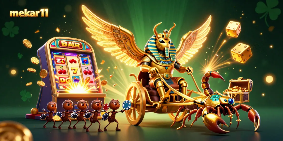 Spin for luck with mekar11's lavish slots and vibrant casino elements in this dynamic digital scene.