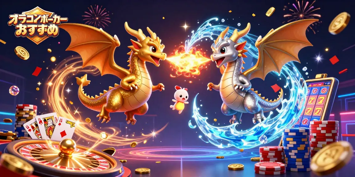 オンラインポーカー おすすめで人気のキャラクターたちが登場する賑やかなイラスト。