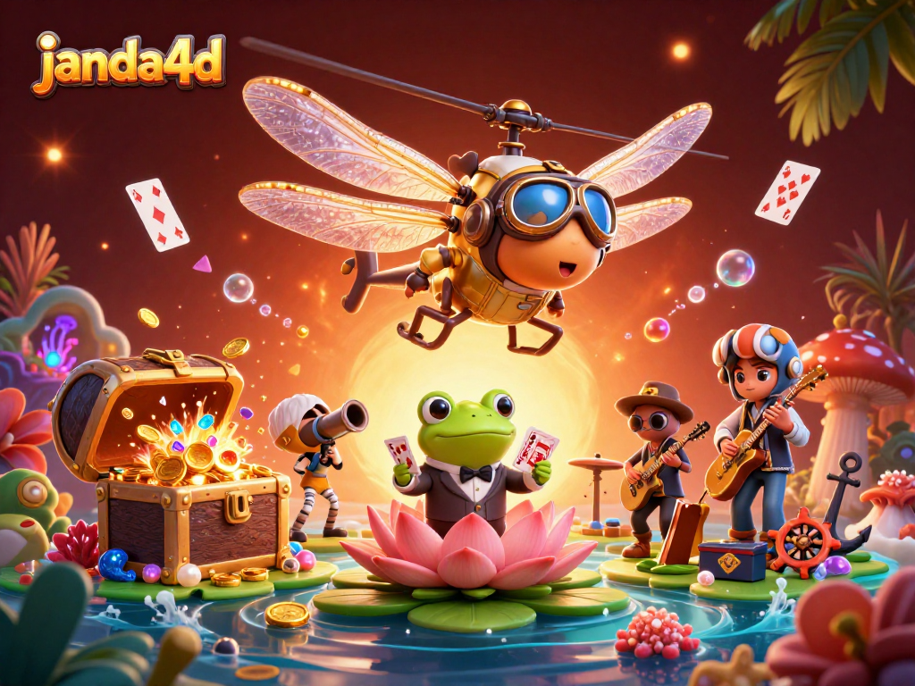 Permainan slot online janda4d memikat dengan suasana kasino penuh warna dan karakter unik.