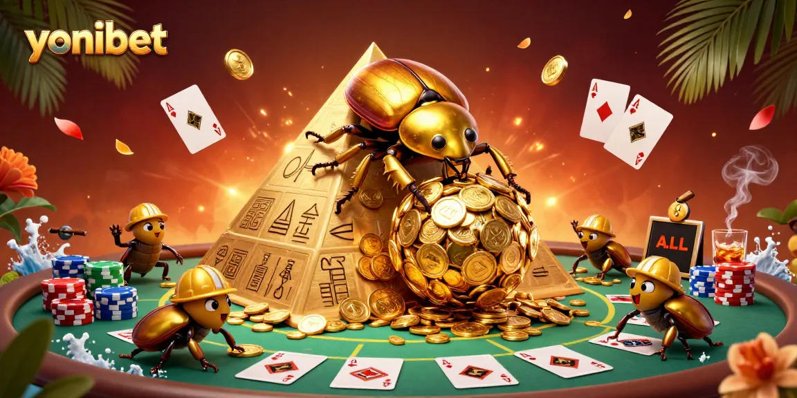 Experience exciting gambling action at Yonibet with golden beetles and poker themes.