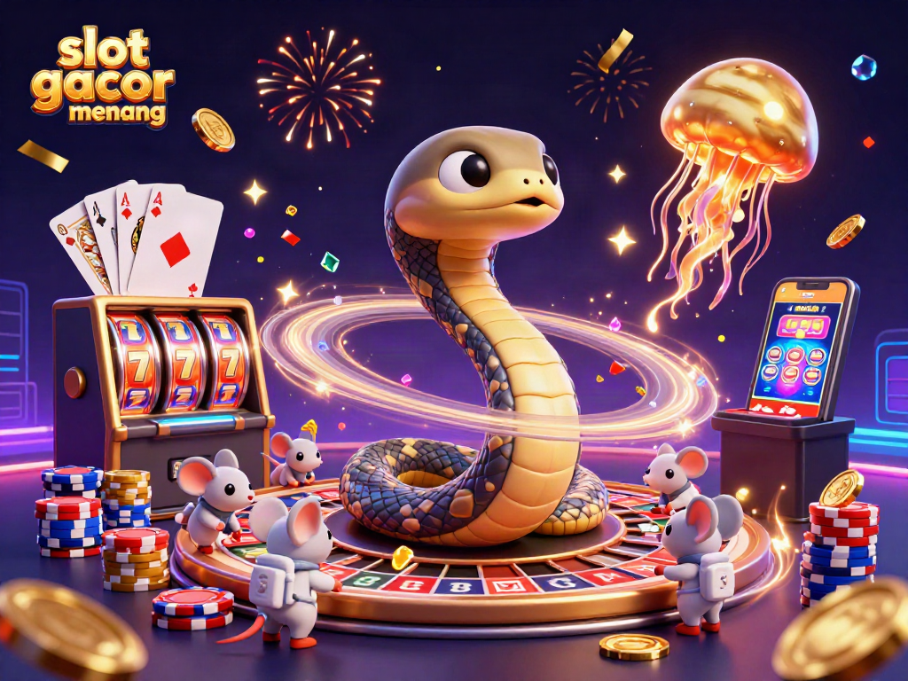 Experience the thrill of slot gacor gampang menang as characters celebrate with rich casino elements.