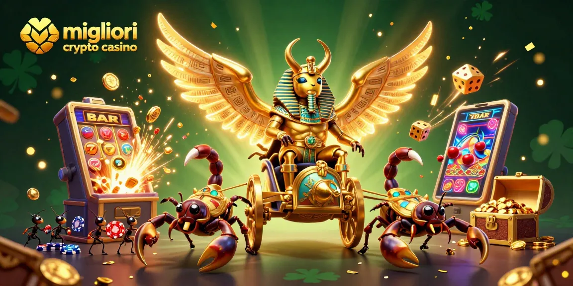 Scopri i migliori crypto casino in Italia con un’illustrazione 3D accattivante che include simboli e monete del gioco.
