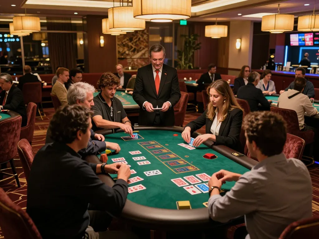 Players enjoying dynamic blackjack games at vt88 casino with vibrant ambiance and thrilling atmosphere.