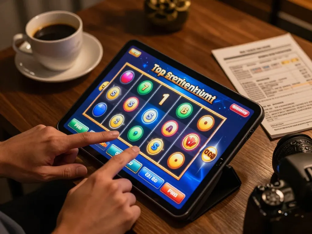 Pengalaman bermain slot daring yang menarik dengan gulungan slot berwarna-warni di server Thailand, menangkap kegembiraan dan strategi dalam suasana yang nyaman.