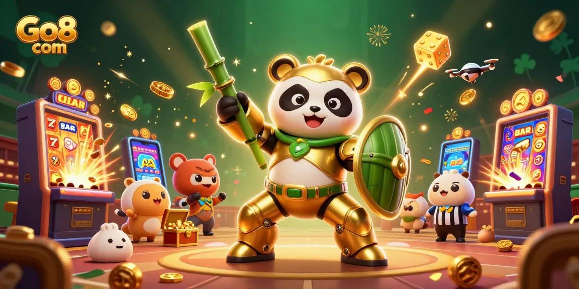 Engage in exciting gaming with Go8 com, showcasing a vibrant 3D casino scene packed with thrill.