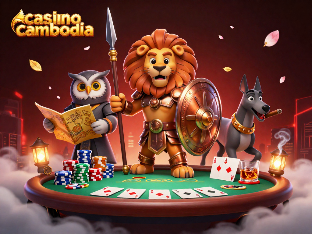 Engage in casino cambodia action with a vibrant 3D illustration capturing poker excitement and strategic players.