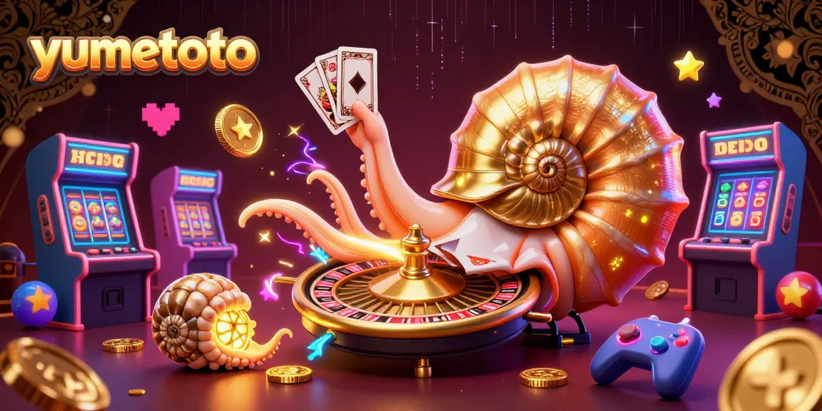 Experience yumetoto mega wins with an ancient nautilus spinning the roulette wheel surrounded by vibrant gaming elements.