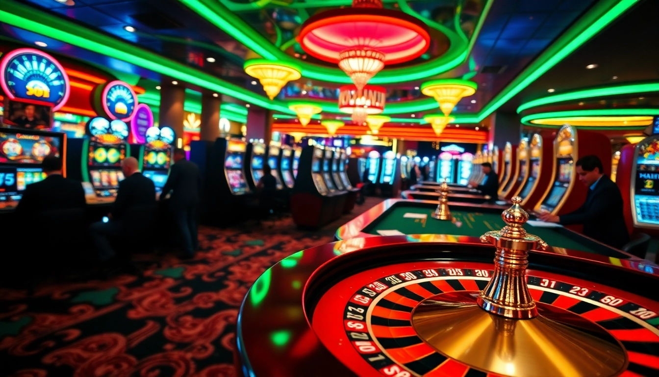 Experience the excitement of Non gamstop casino Uk with vibrant gaming tables and bright lights.