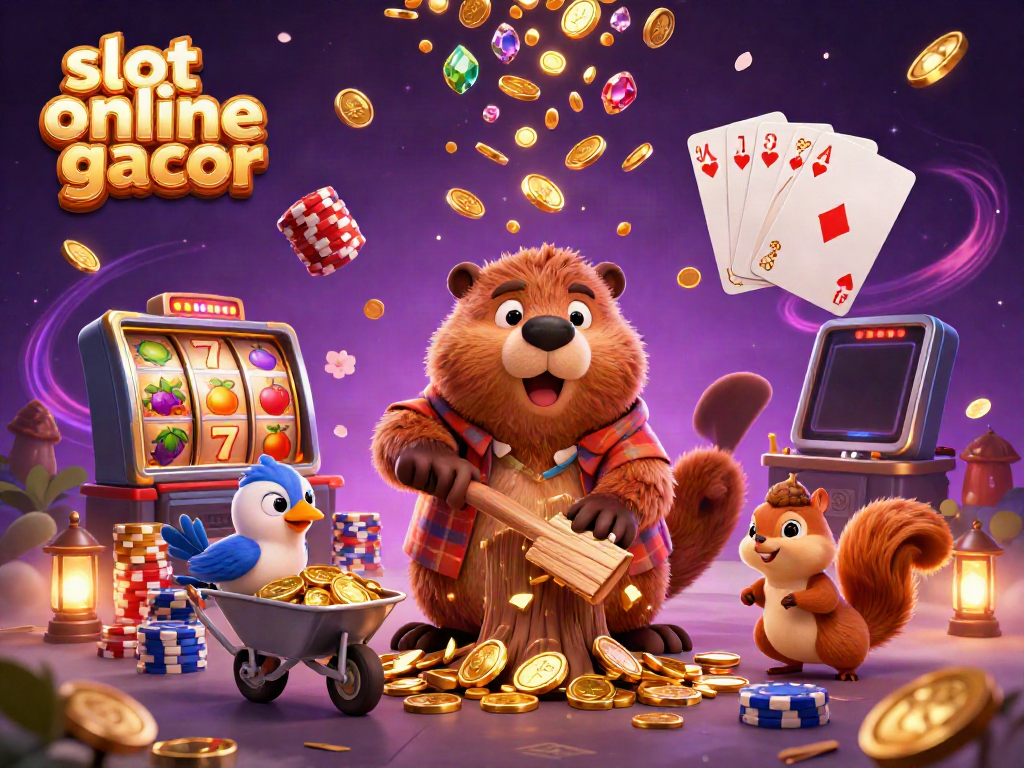 Engage with slot online gacor while enjoying cascading coins and dynamic game elements in this energetic scene.