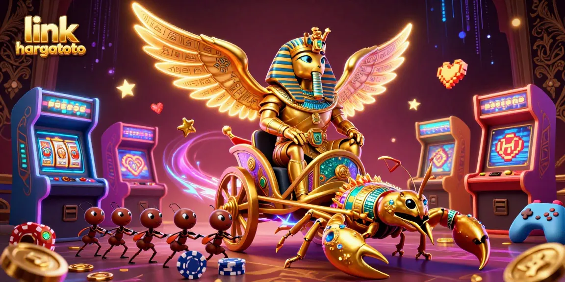 Experience fun and excitement with link hargatoto's lavish slots and vibrant gaming elements in this illustration.
