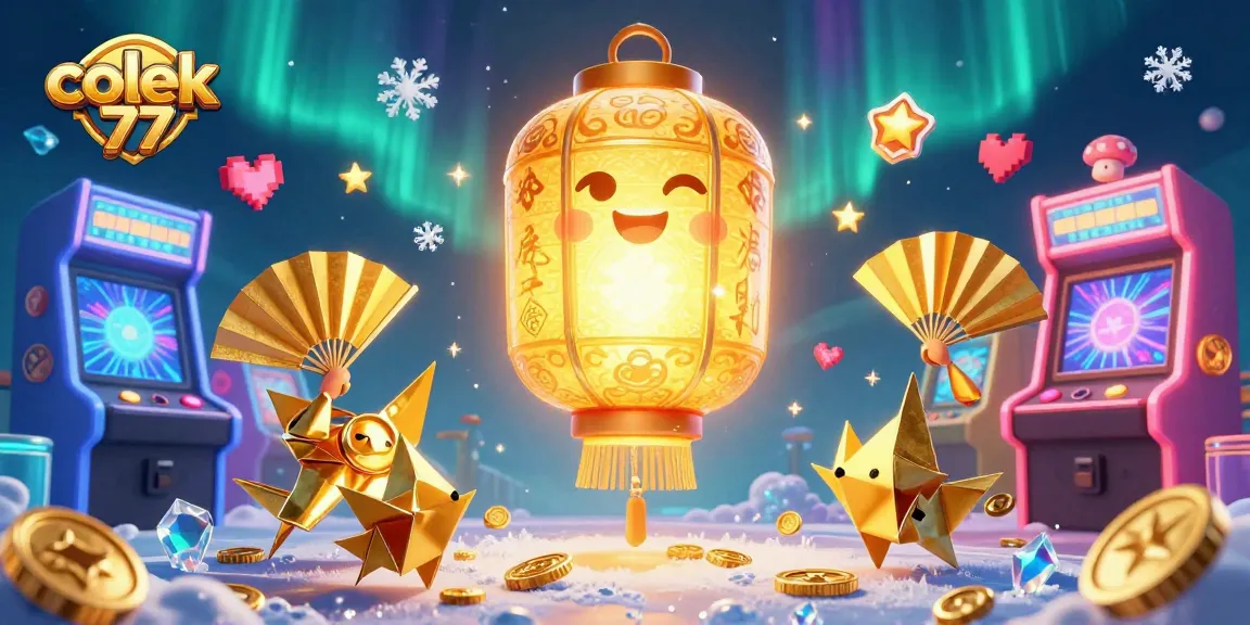 Experience excitement at colek 77 slots with golden lantern spirit and vibrant casino elements.