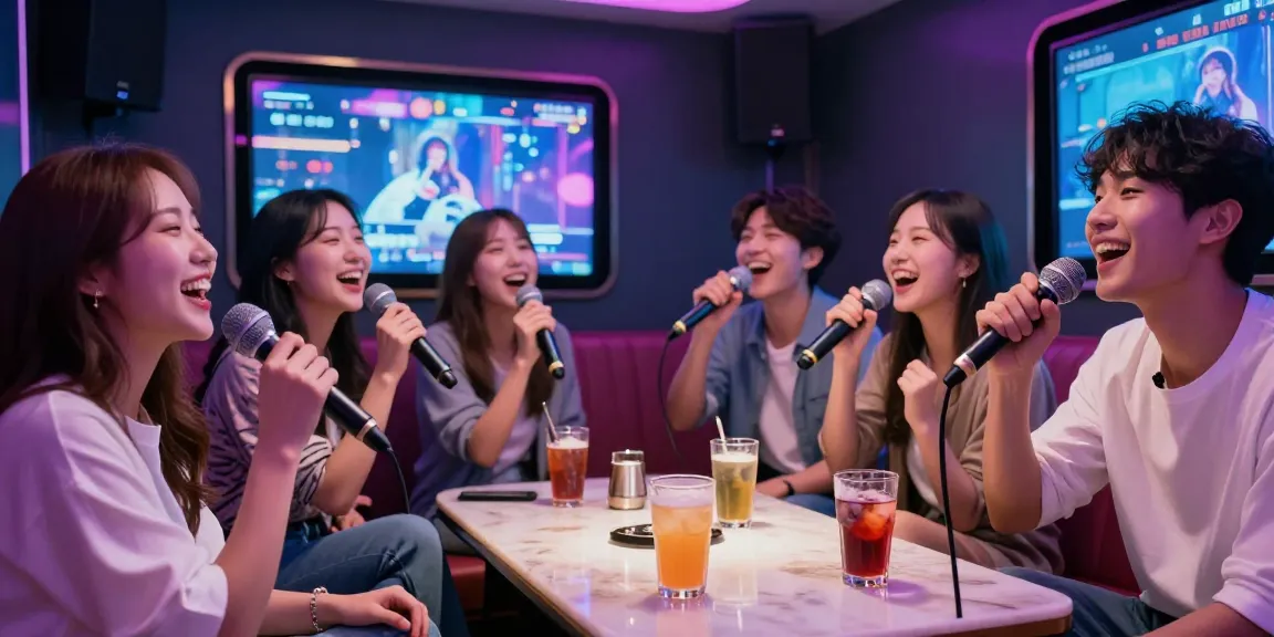 도파민 가라오케에서 친구들과 즐거운 시간을 보내는 모습