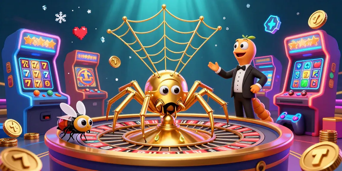 Bet on 303vip link alternatif with a vibrant casino scene featuring animated characters and slot elements.